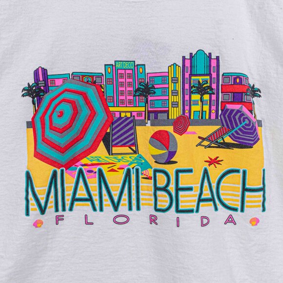 Miami Beach Florida Art Deco T-Shirt PeopleSoft Software Tech XL Y2K Streetwear - Picture 3 of 16